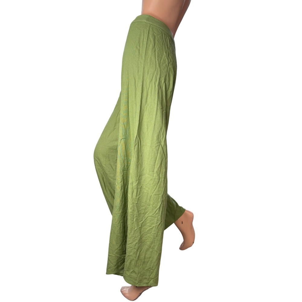 SHEIN Linen Blend Wide Leg Trousers Sage Green Boho Coastal Grandma Size S 4